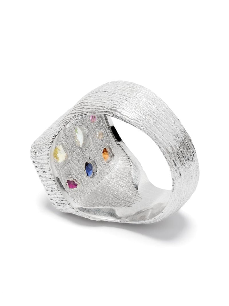 Sterling Silver Cottage Garden Sapphire Ring