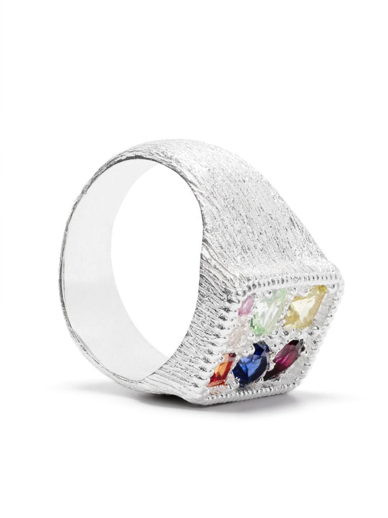 Sterling Silver Cottage Garden Sapphire Ring