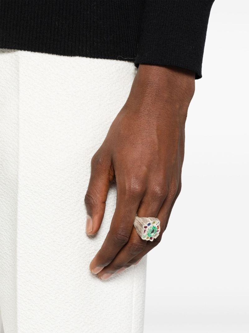 Sterling Silver Cottage Garden Sapphire Ring