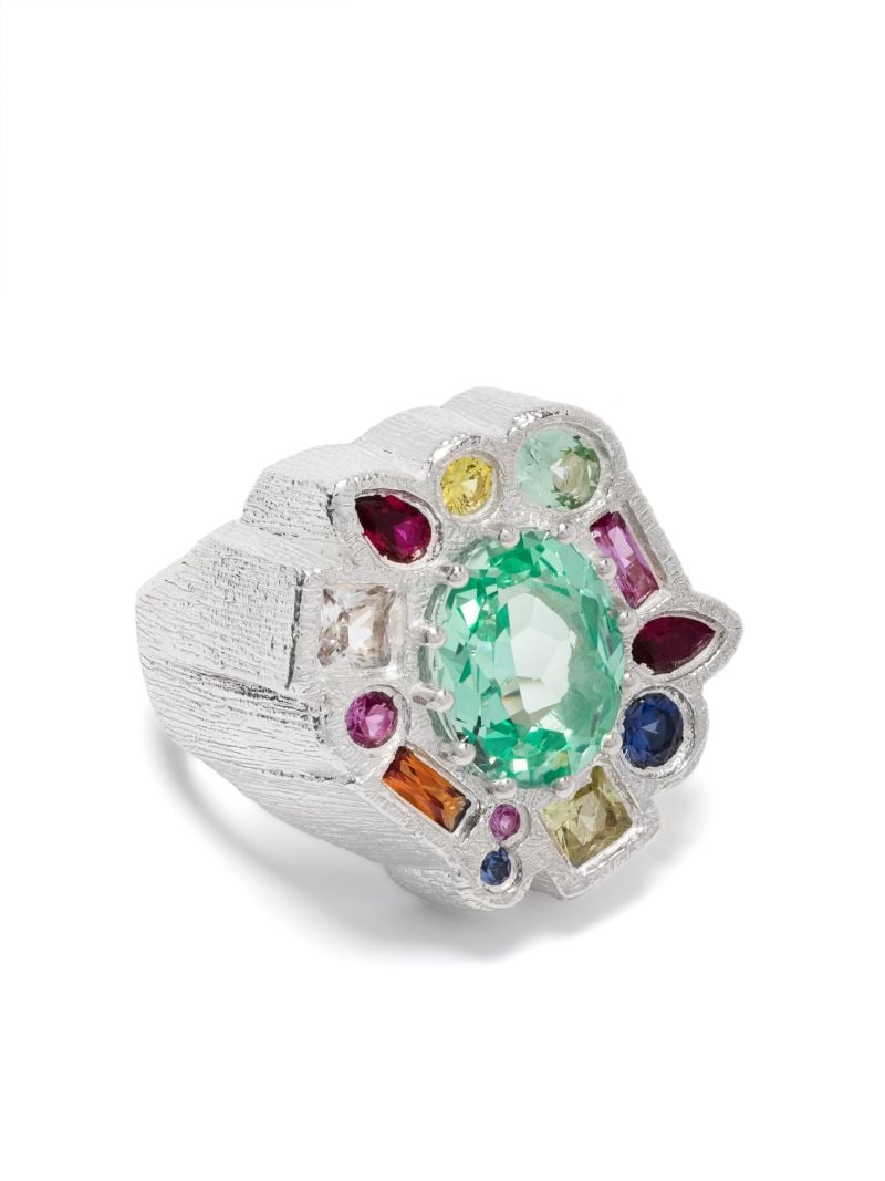 Sterling Silver Cottage Garden Sapphire Ring