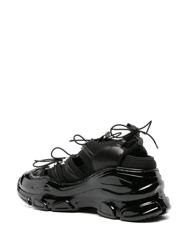Black Tracker Cut-out Sneakers