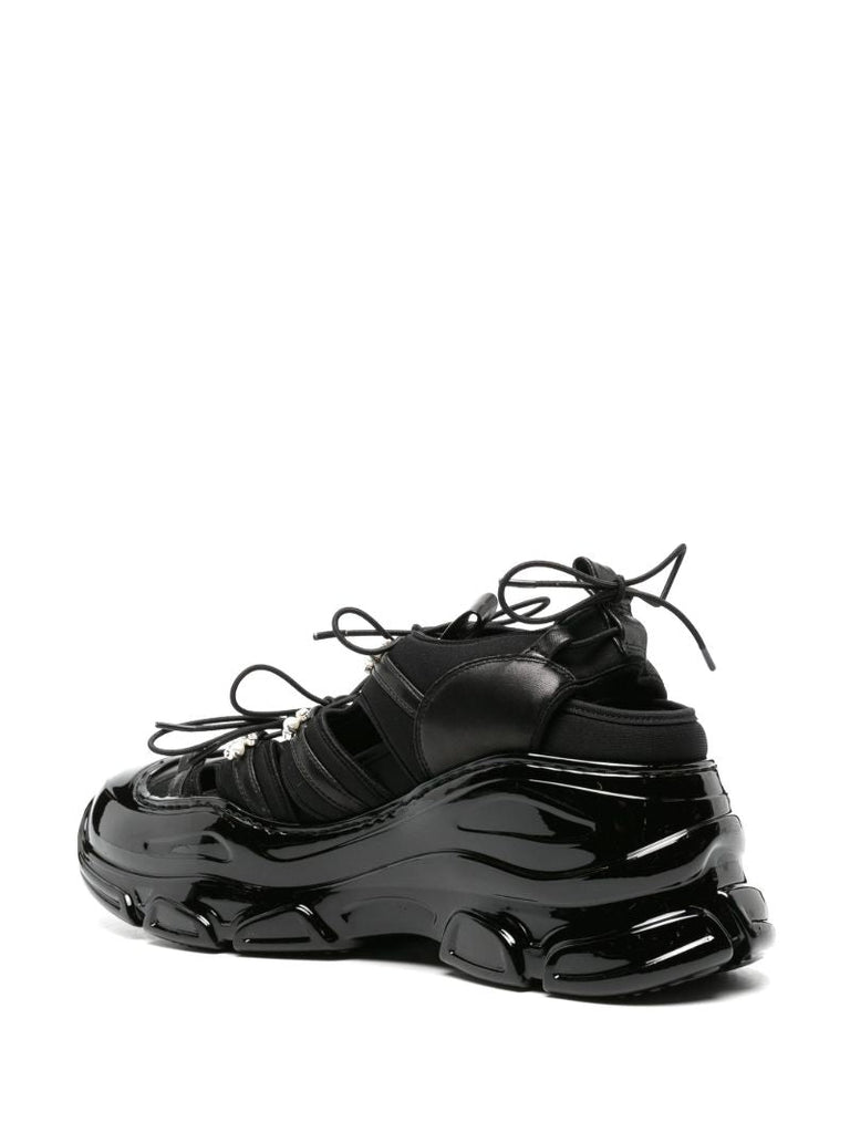 Black Tracker Cut-out Sneakers