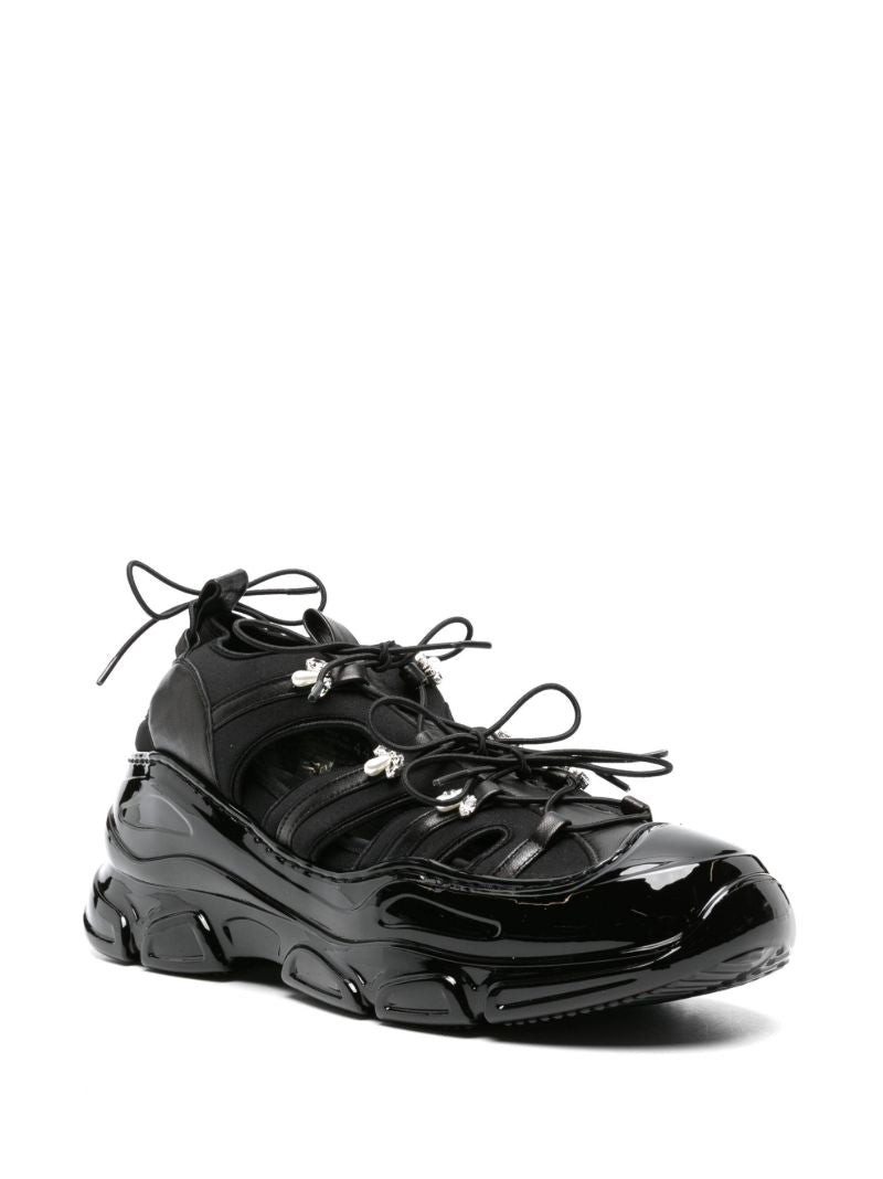 Black Tracker Cut-out Sneakers