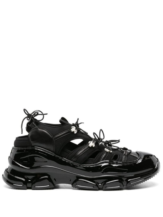 Black Tracker Cut-out Sneakers
