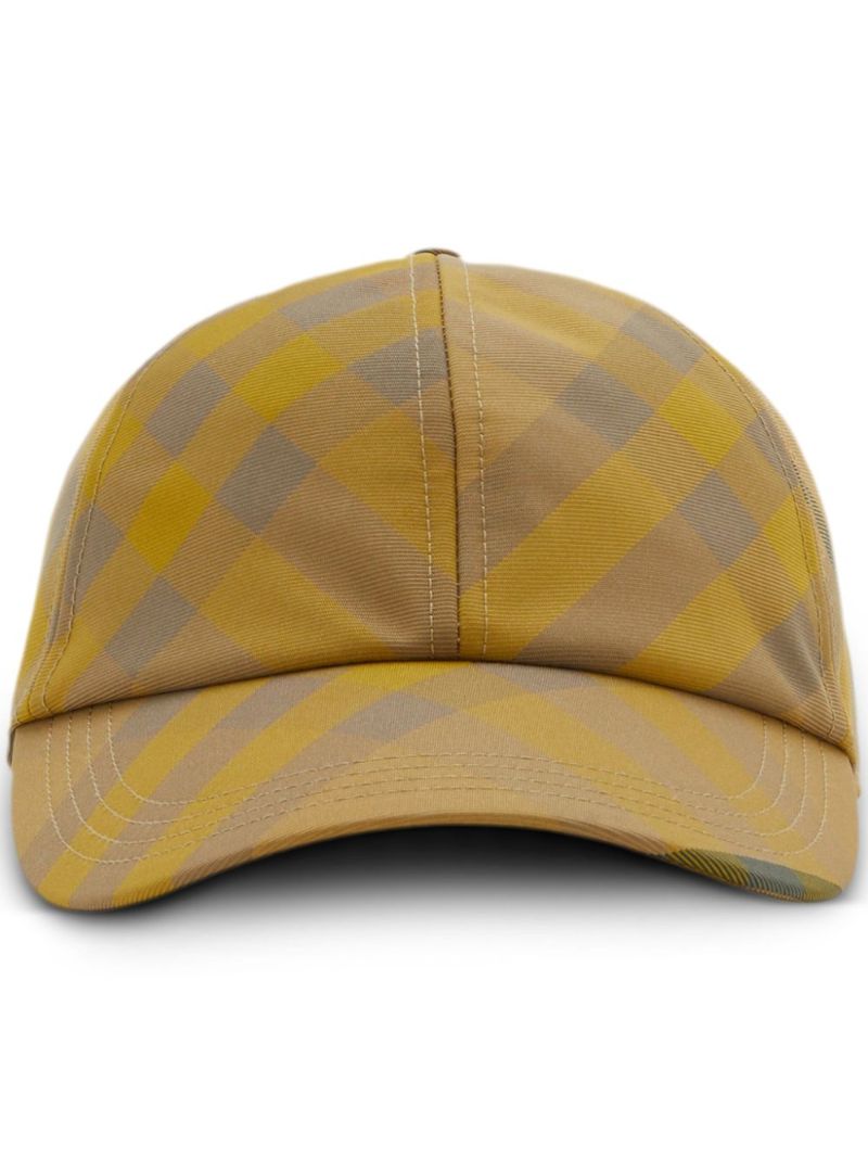 Yellow Checked Cotton Cap