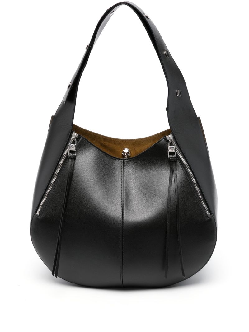 Black Skull Leather Shoulder Bag