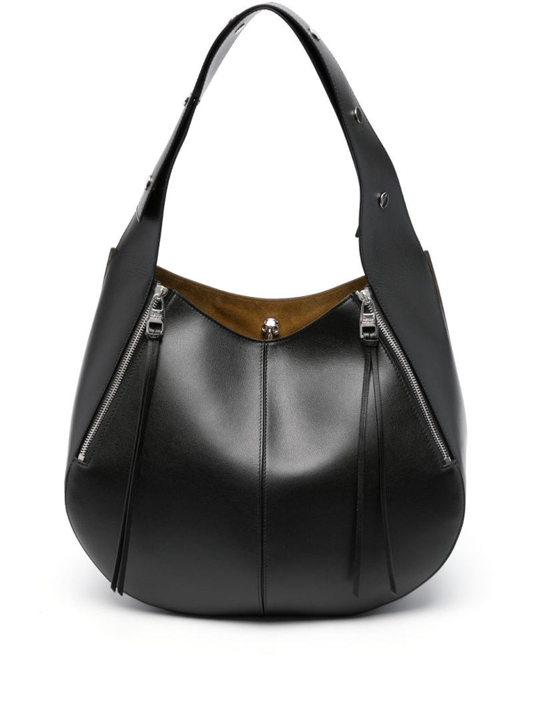 Black Skull Leather Shoulder Bag