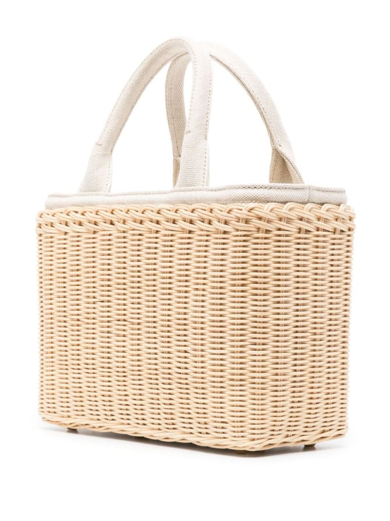 Neutral Enamel Triangle Logo Tote Bag
