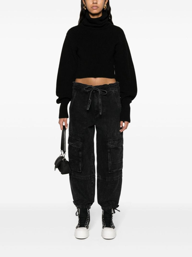 Black Ivy Cropped Cargo Jeans