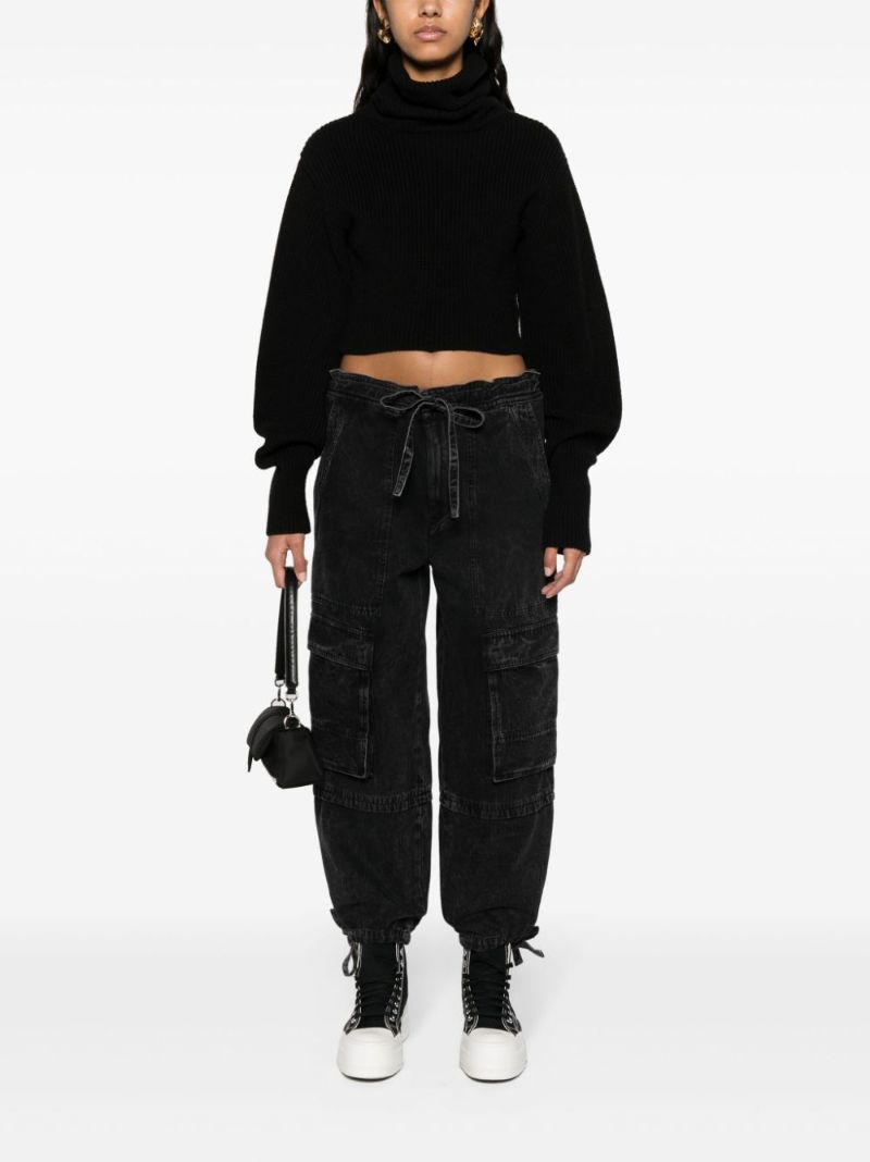 Black Ivy Cropped Cargo Jeans