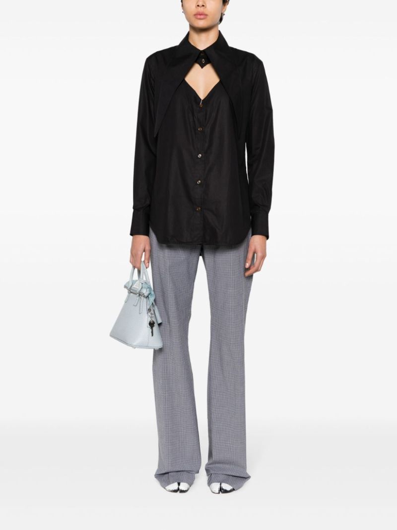 Black Ray Prince of Wales Flared Trousers