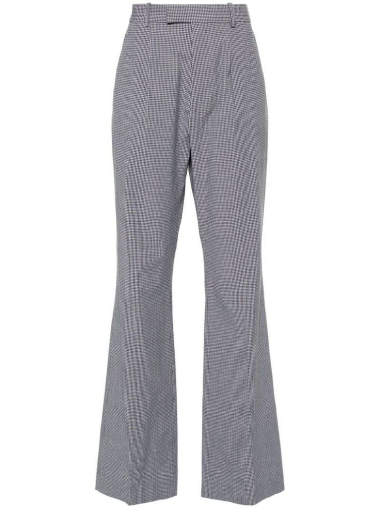 Black Ray Prince of Wales Flared Trousers