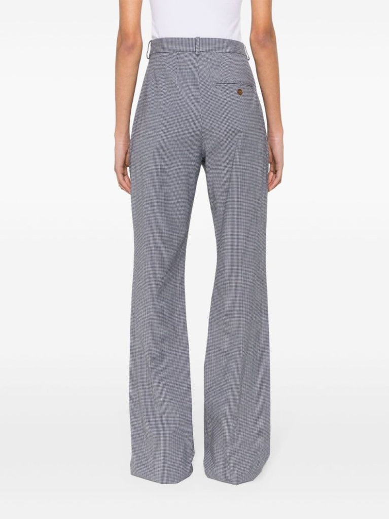 Black Ray Prince of Wales Flared Trousers