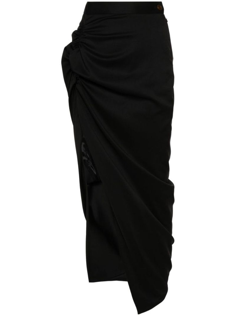 Black Panther Draped Maxi Skirt