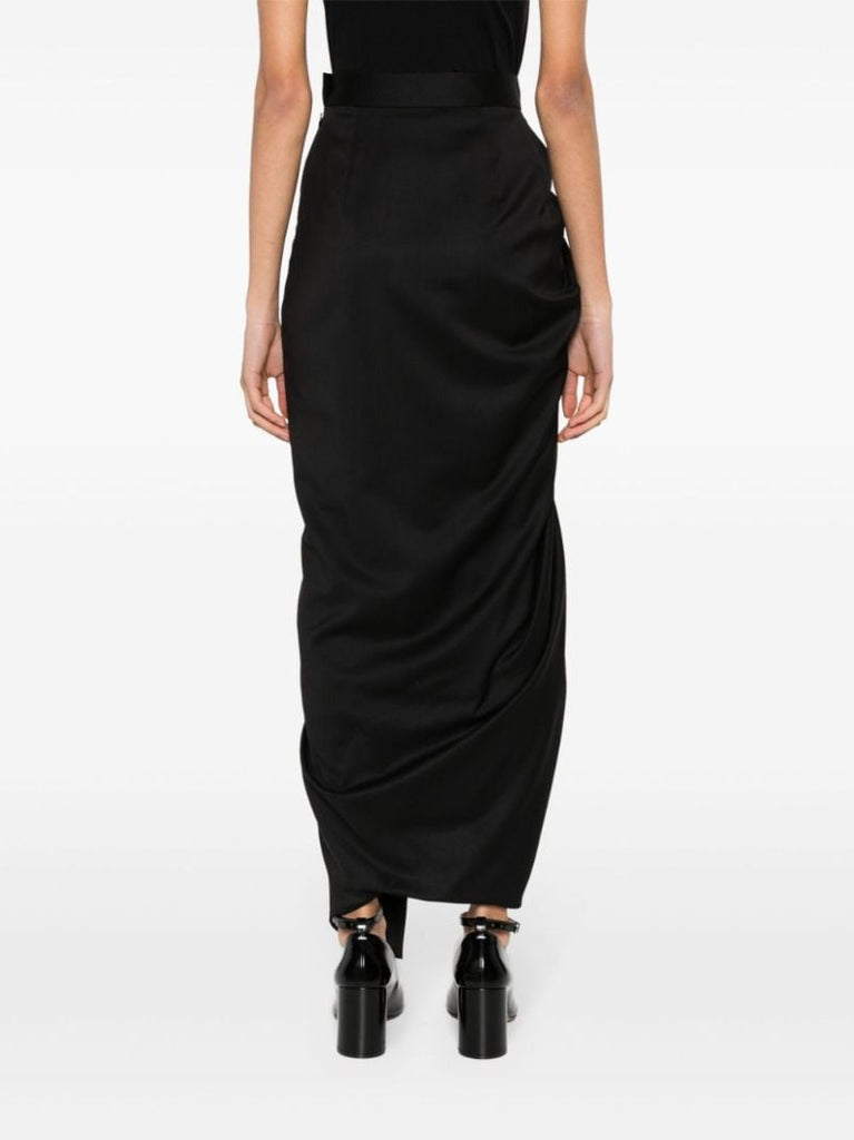 Black Panther Draped Maxi Skirt