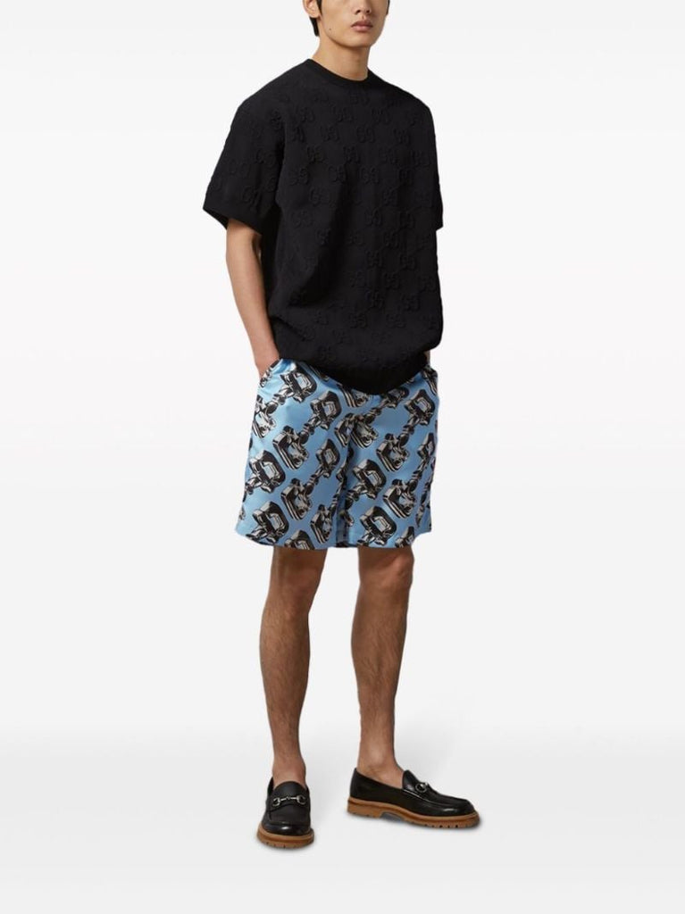 3d Glass Horsebit-print Shorts