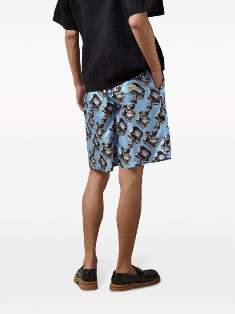 3d Glass Horsebit-print Shorts