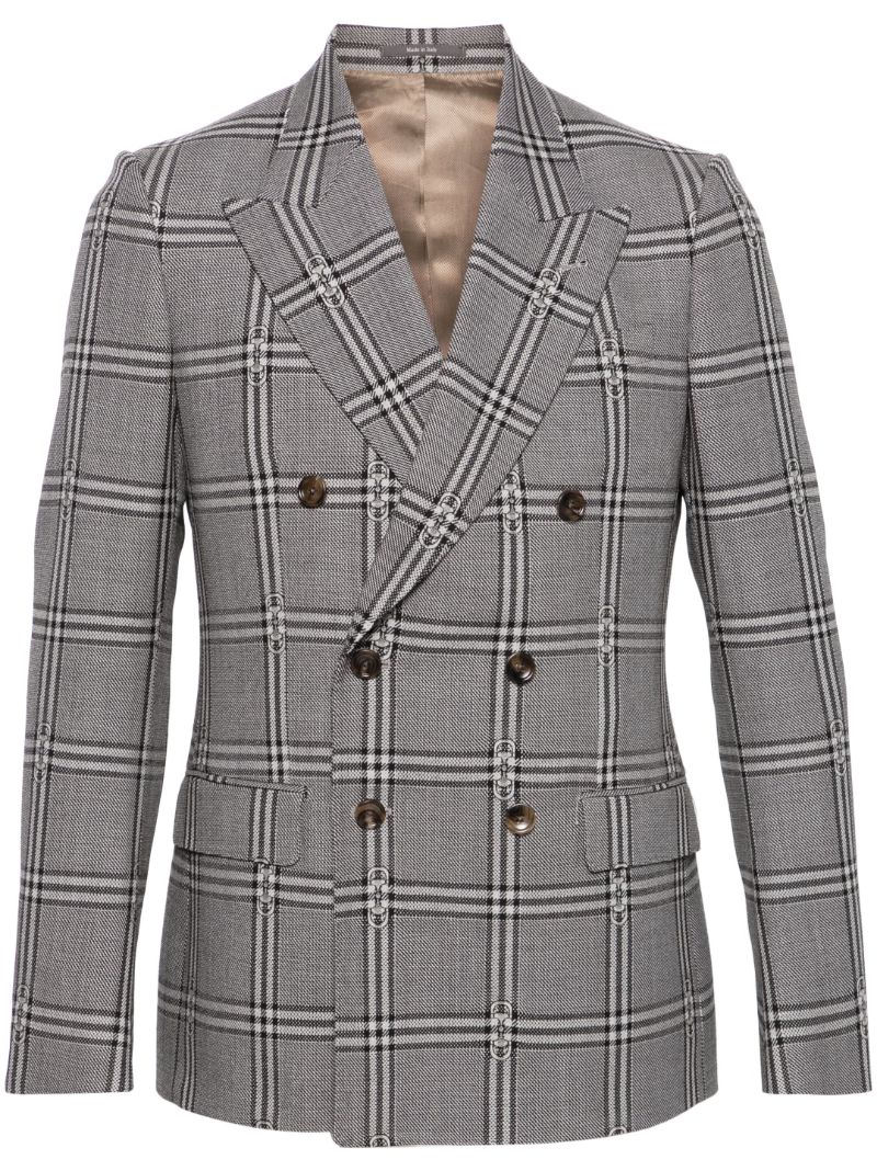 Grey Horsebit Wool Blazer