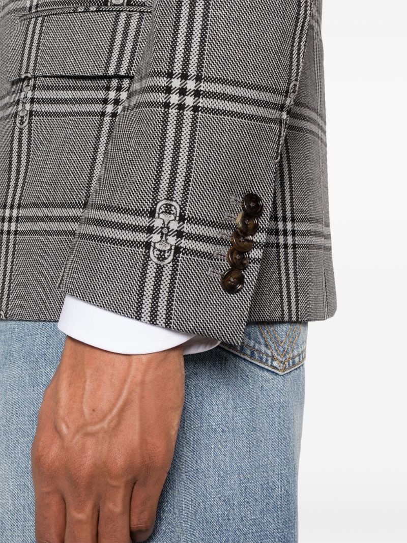 Grey Horsebit Wool Blazer