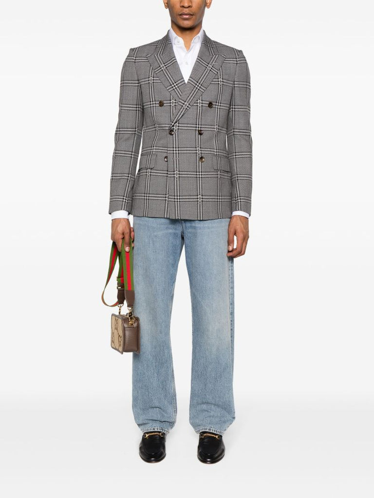 Grey Horsebit Wool Blazer