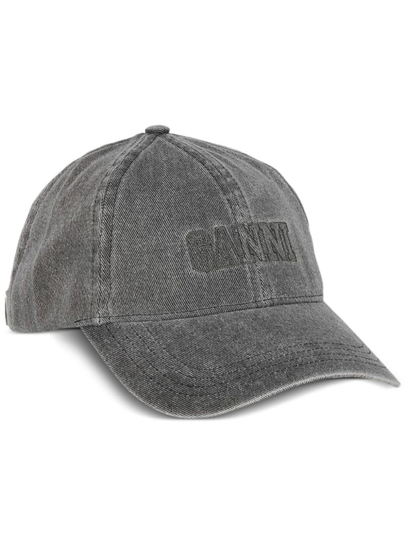 Grey Logo-embroidered Denim Cap
