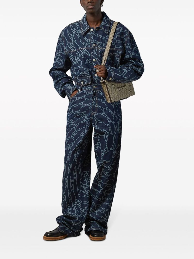 Wavy Gg-print Denim Jacket