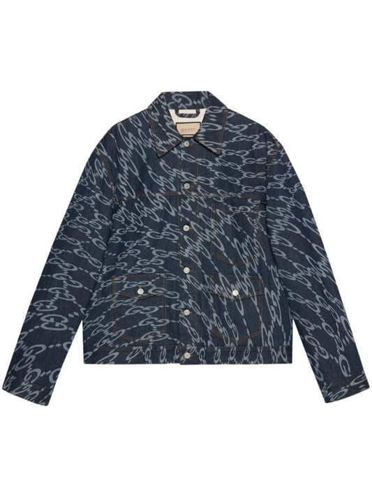 Wavy Gg-print Denim Jacket