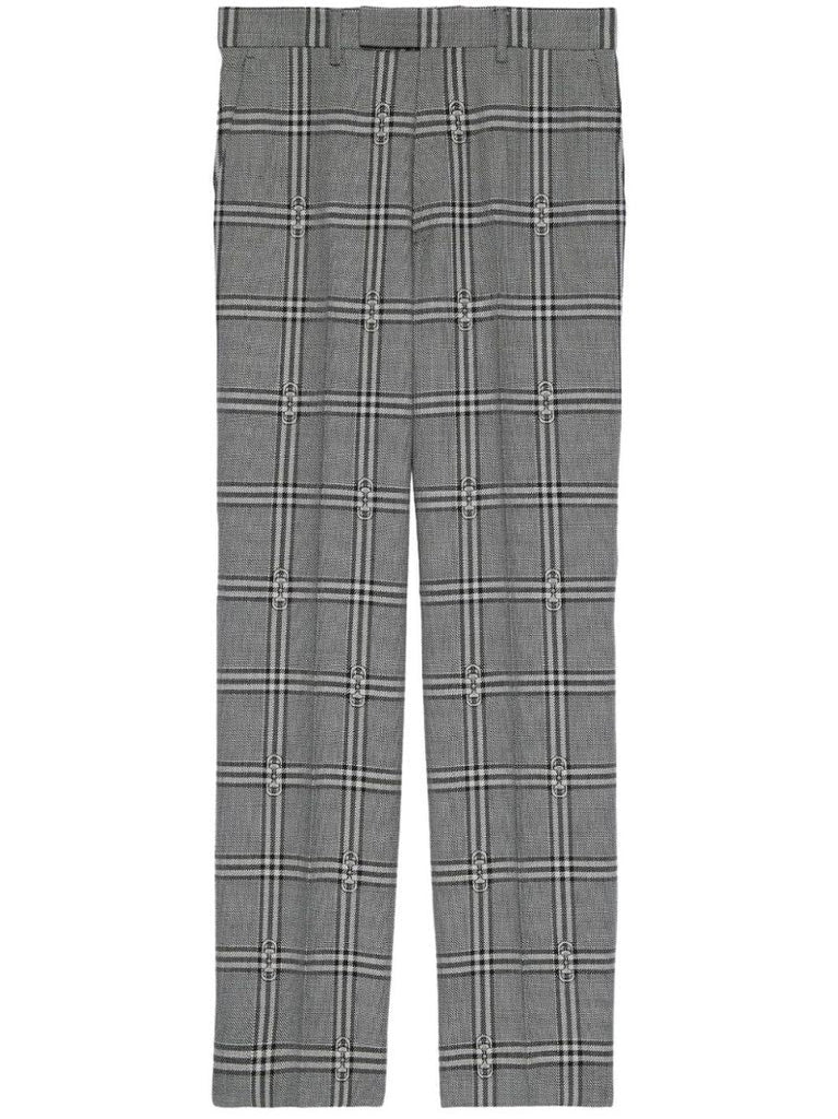 Horsebit Check Tailored Trousers
