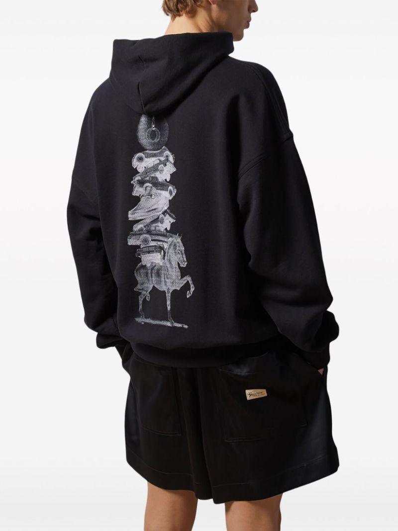 Graphic-print Cotton Jersey Hoodie