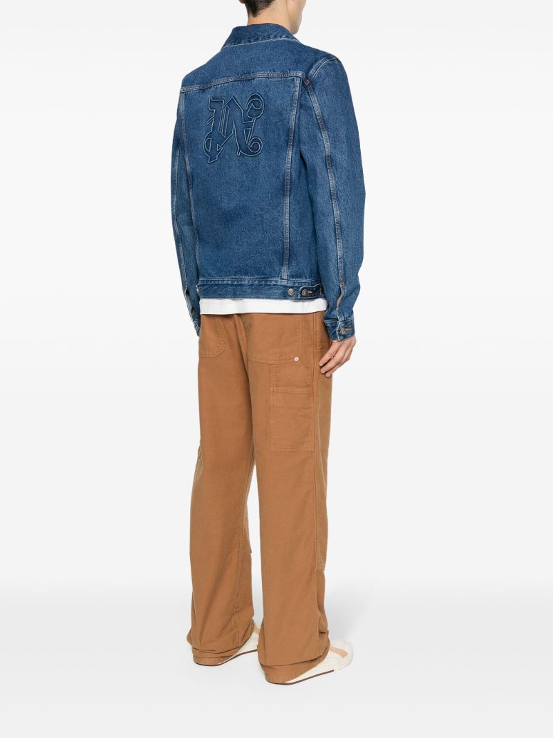 Blue Pa AppliquÃ_x0083_Â© Denim Jacket