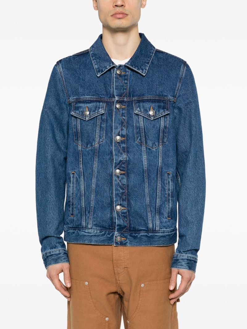 Blue Pa AppliquÃ_x0083_Â© Denim Jacket