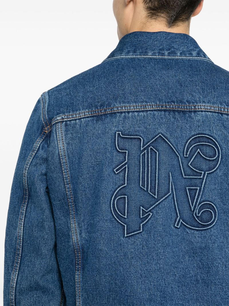 Blue Pa AppliquÃ_x0083_Â© Denim Jacket