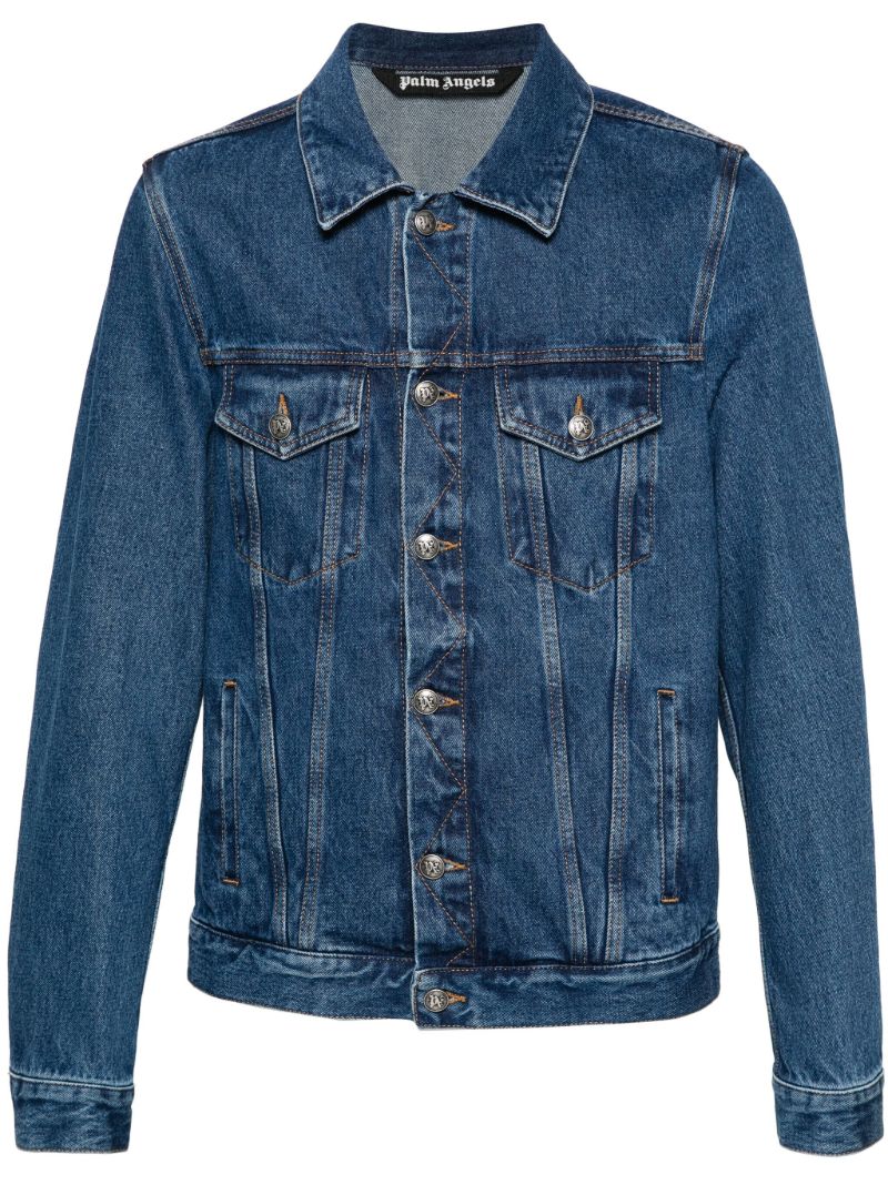 Blue Pa AppliquÃ_x0083_Â© Denim Jacket