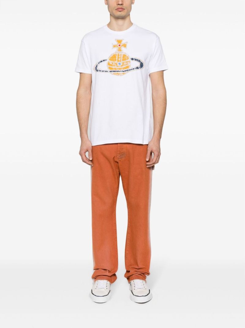 White Orb Print Cotton T-shirt
