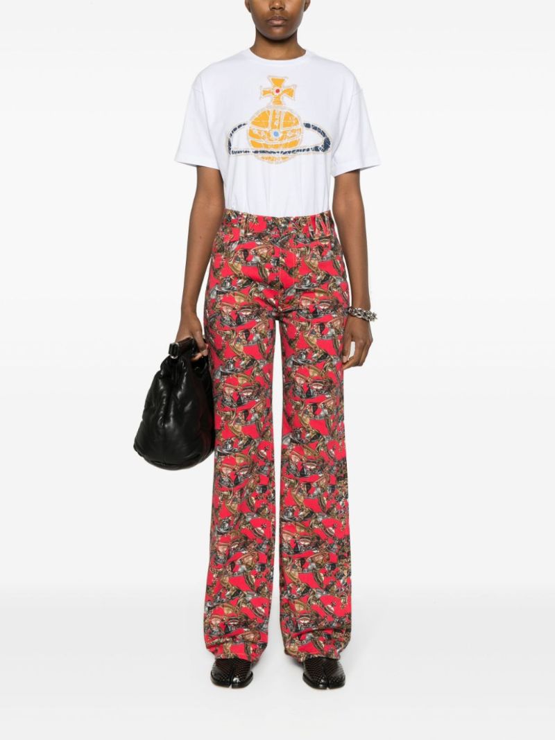 White Orb Print Cotton T-shirt