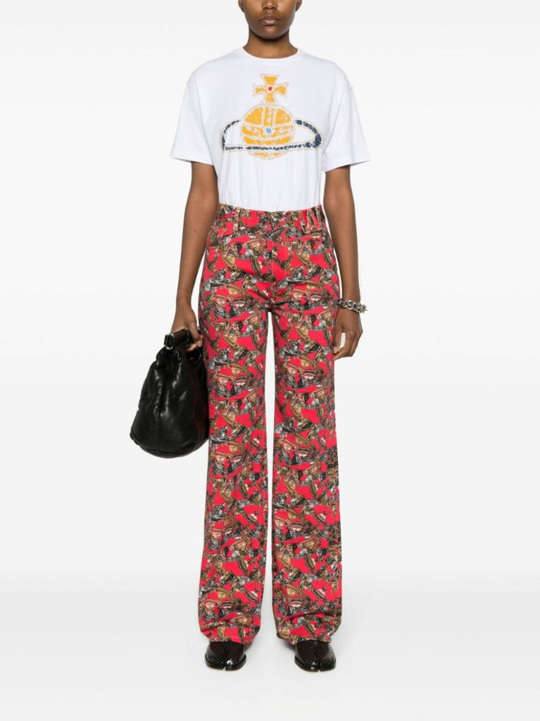 White Orb Print Cotton T-shirt
