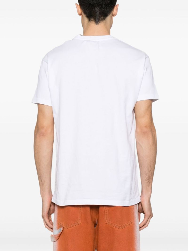 White Orb Print Cotton T-shirt