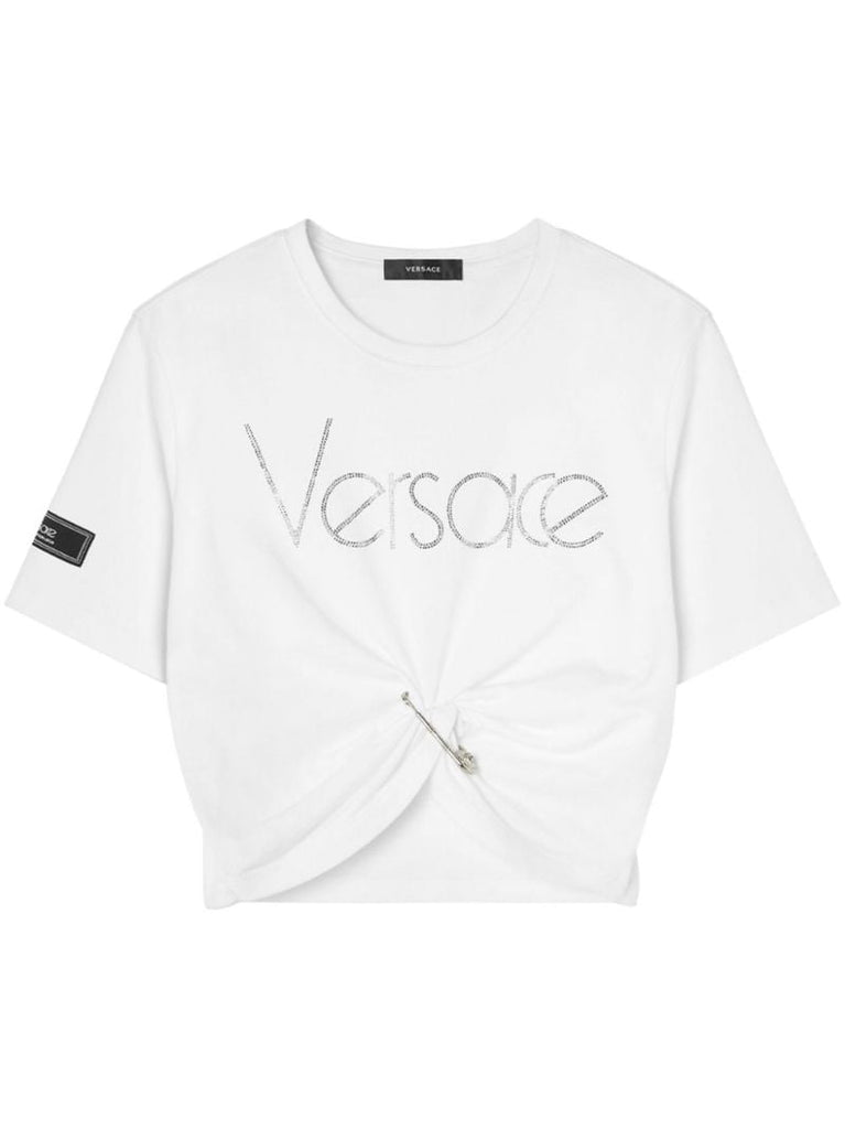 White Logo-embellished Cotton T-shirt