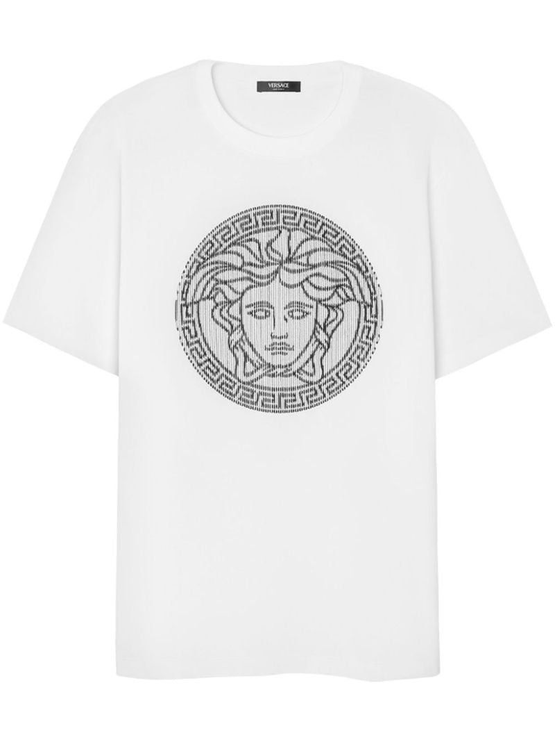 White Medusa Sliced Cotton T-shirt