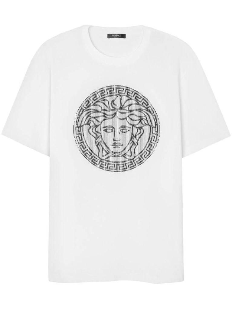 White Medusa Sliced Cotton T-shirt