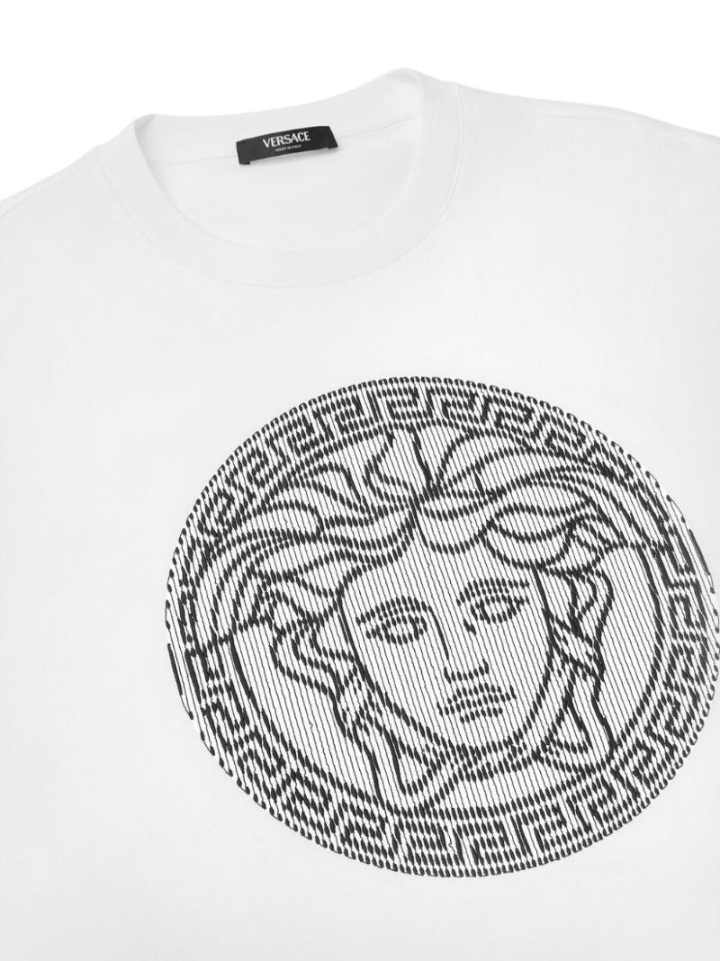 White Medusa Sliced Cotton T-shirt