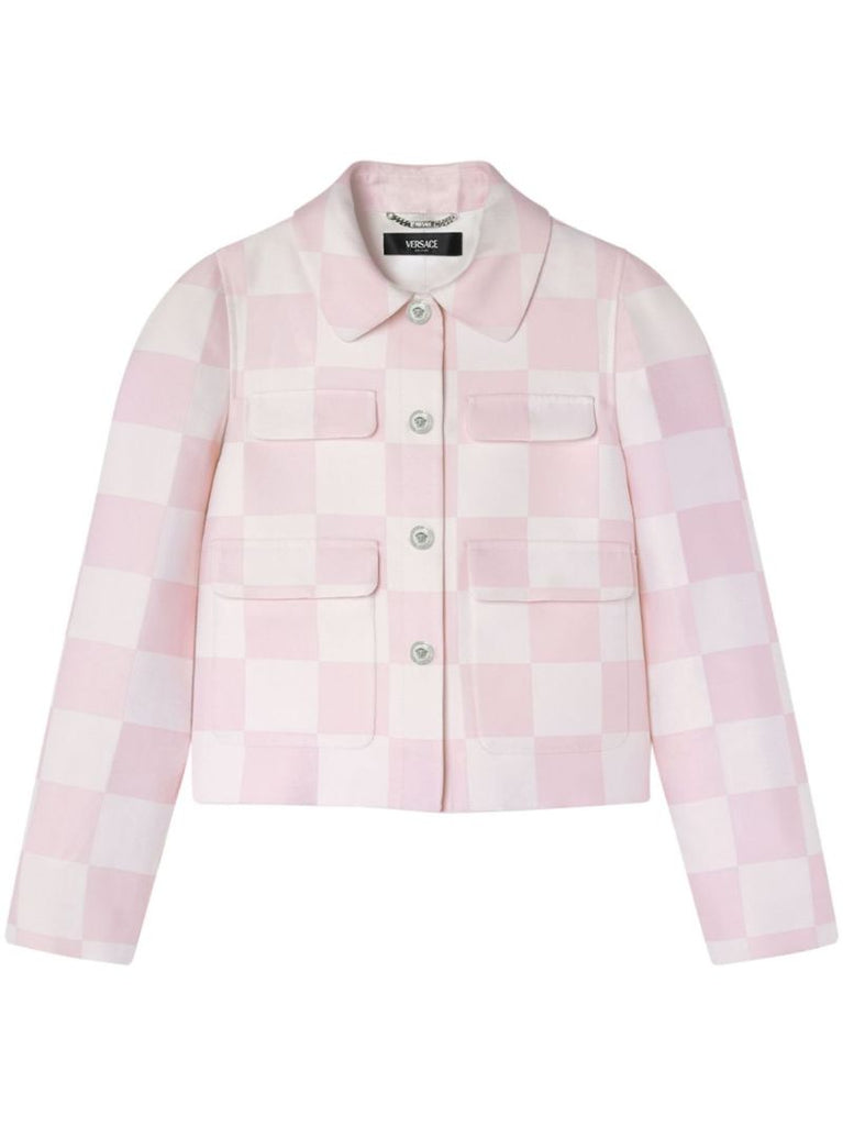 Pink Contrasto Cropped Jacket