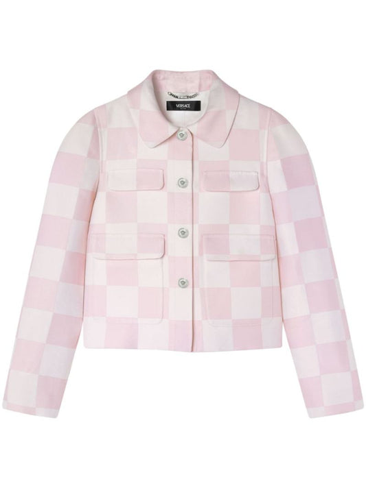 Pink Contrasto Cropped Jacket