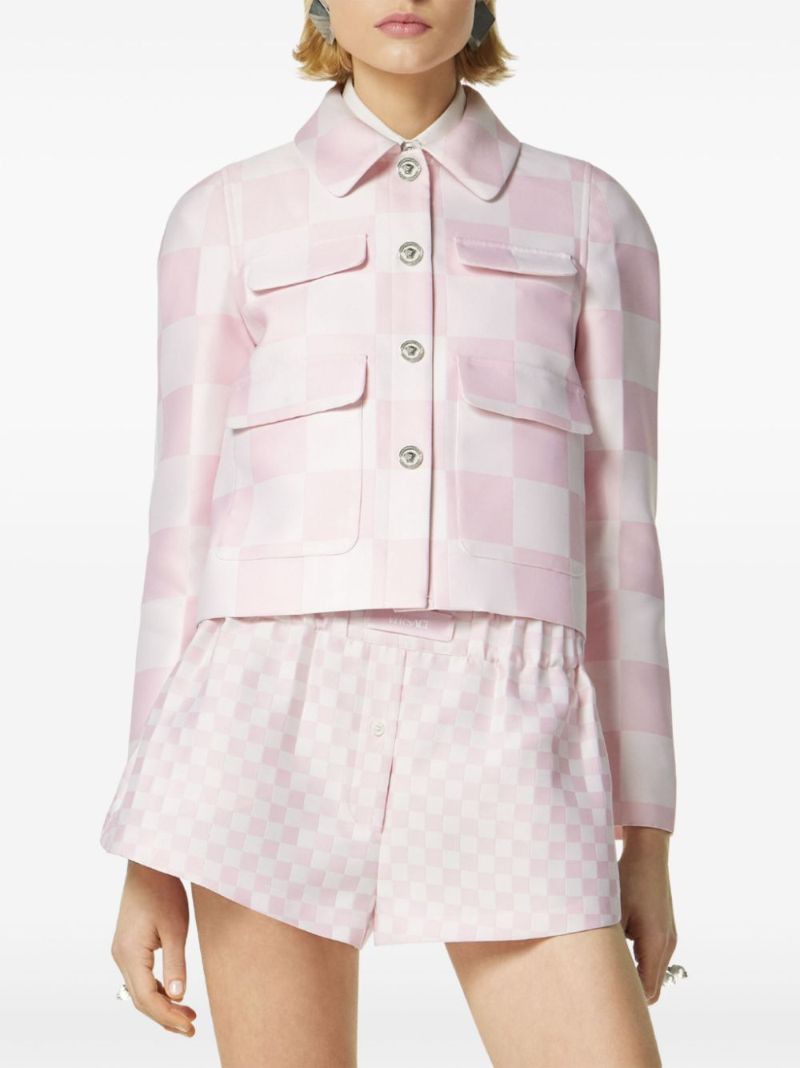 Pink Contrasto Cropped Jacket
