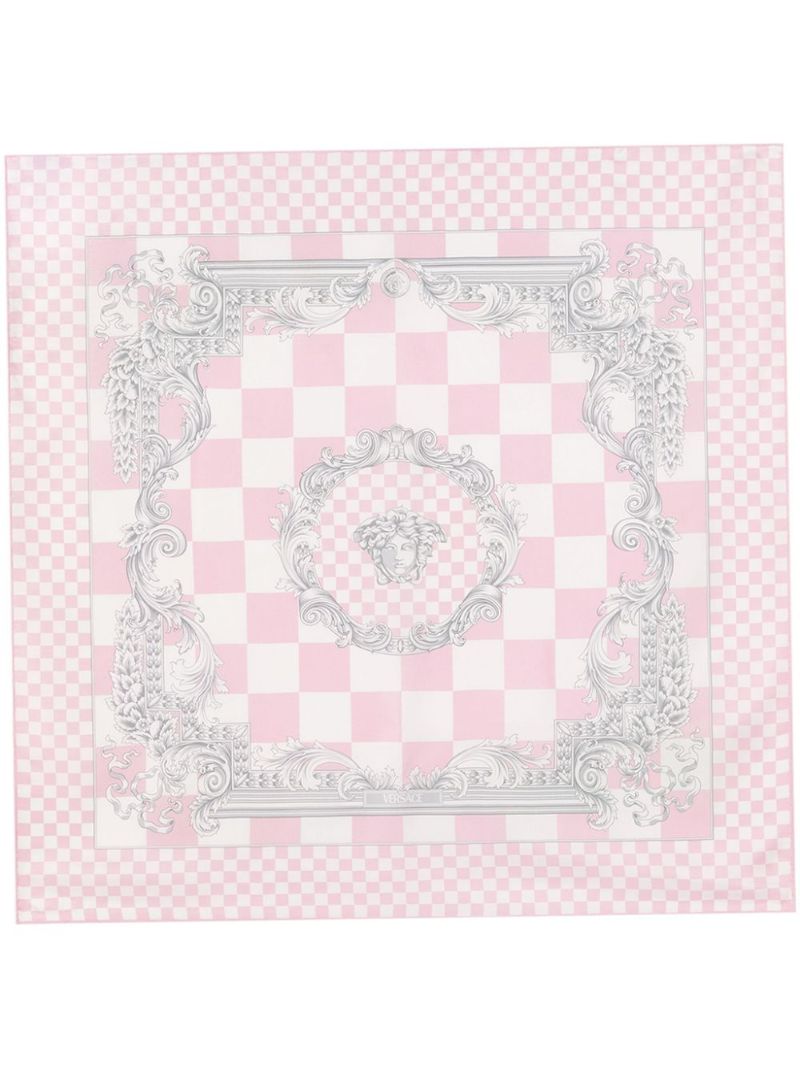Pink Medusa Contrasto Silk Scarf