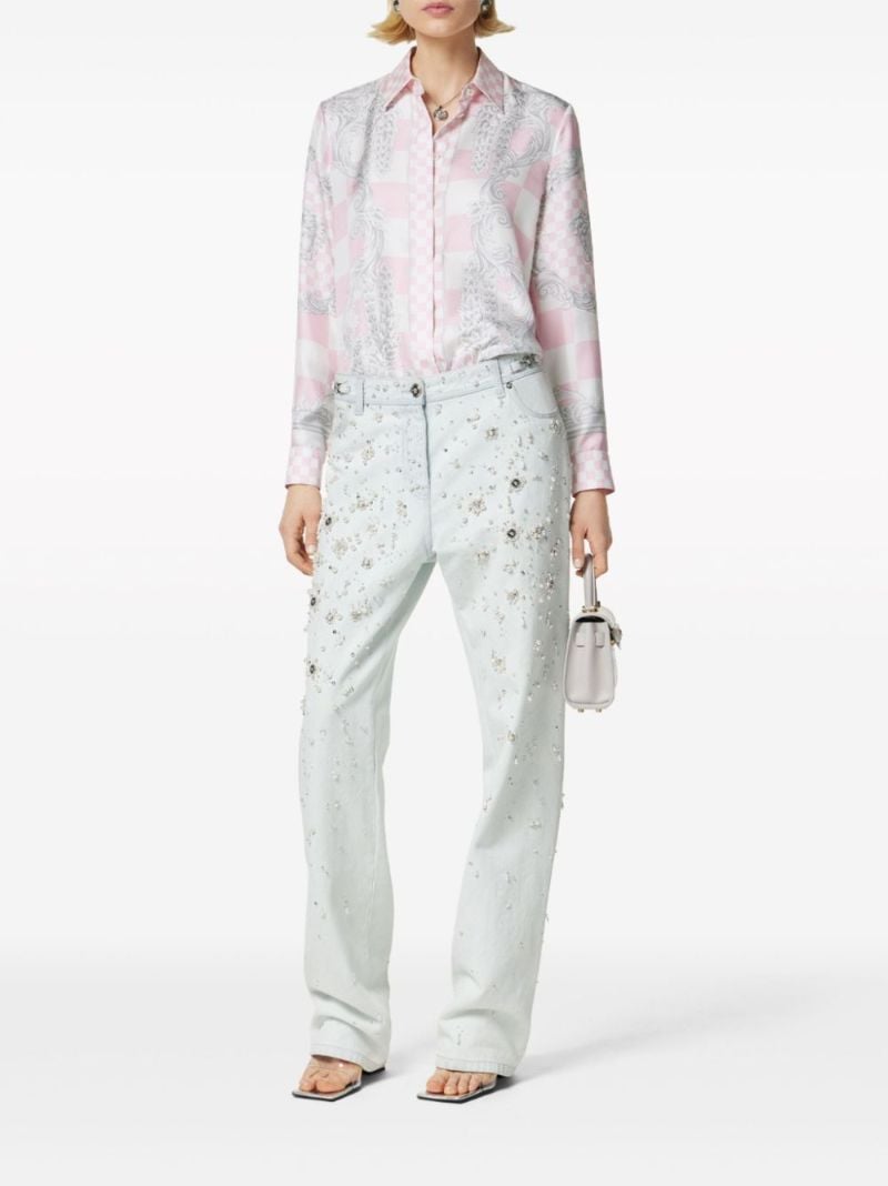 Pink Medusa Contrasto Silk Shorts