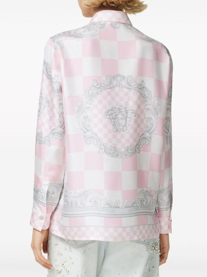 Pink Medusa Contrasto Silk Shorts