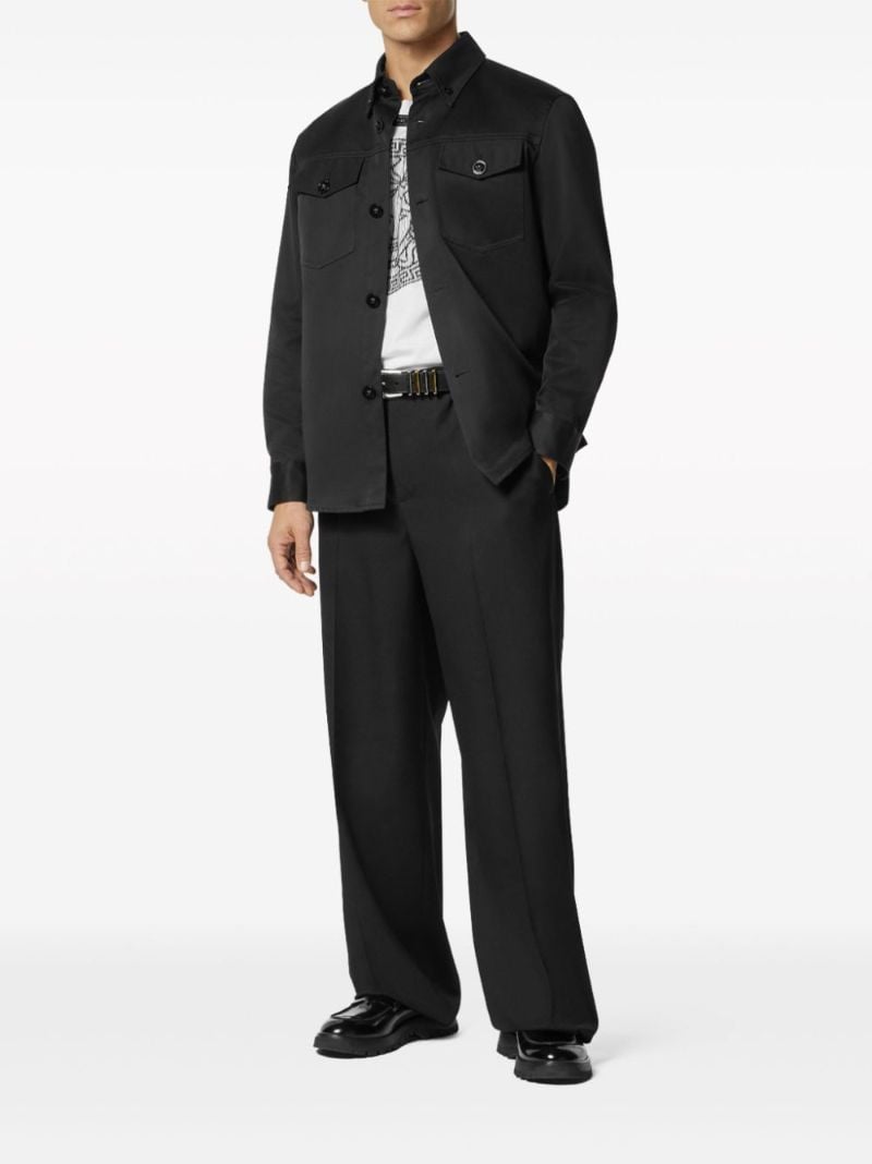 Black Cotton Shirt Jacket