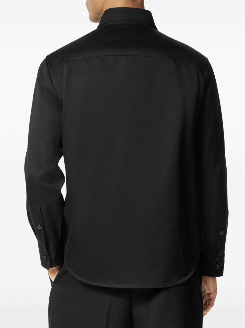 Black Cotton Shirt Jacket