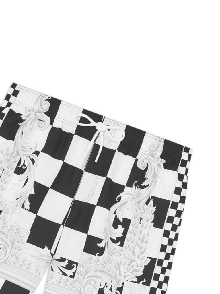 Black and White Medusa Contrasto Swim Shorts